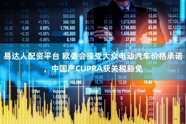 易达人配资平台 欧委会接受大众电动汽车价格承诺，中国产CUPRA获关税豁免